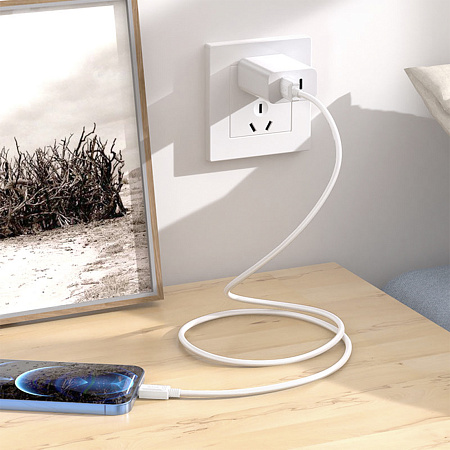 USB дата кабель Lightning, HOCO, X73, 1м, супер прочный, белый