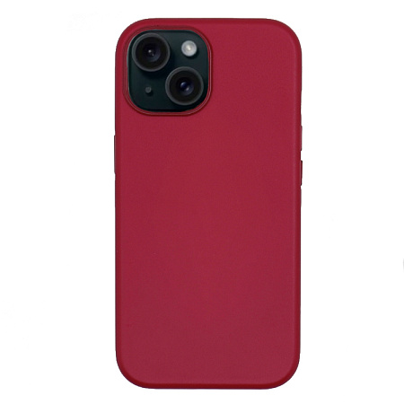 Чехол-накладка для iPhone 15, экокожа, магнитный (MagSafe), без лого, X-CASE, красный