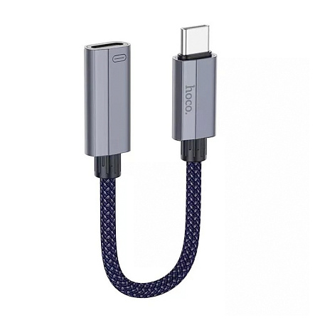 Переходник с Type-C (папа) на lightning (мама), UA29A, HOCO, с проводом 15 см, темно-синий