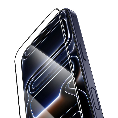 Защитное стекло для iPhone 17 Pro, G16, HOCO, Guardian shield series full-screen 5D large arc tempered glass, черное