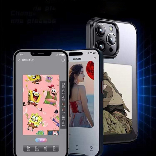 Чехол-накладка для iPhone 15, с экраном, без лого, X-CASE, черный