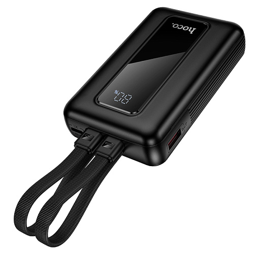 Универсальный Доп. Аккумулятор 10000mAh, J162, HOCO, выход: 1 USB (22.5) 1 PD (20W) кабель: Type-C, Lightning, черный