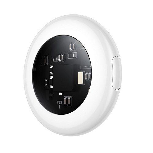 Устройство для поиска вещей E91 (комплект 4 штуки), синхронизация с IOS, Носо, белый с черным чехлом