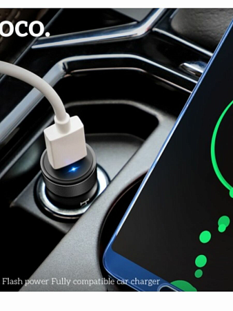 Автомобильное зарядное устройство, 1 USB 18W, QC3.0 (Z32A), HOCO, черный
