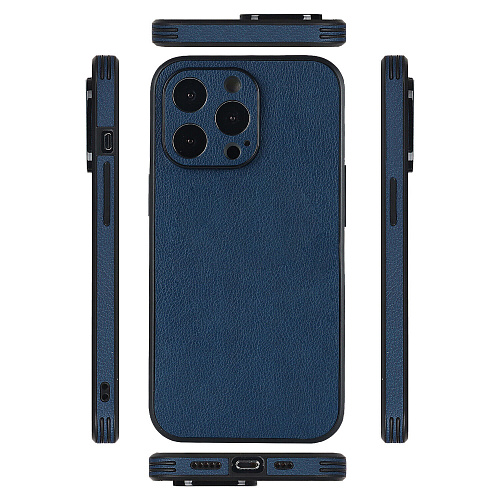 Чехол силиконовый для iPhone 14 Pro Max (6.7), экокожа, DU DU, синий