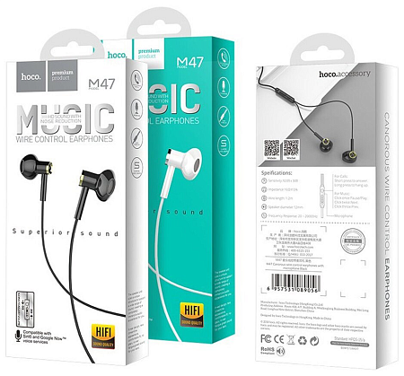   M47 Canorous wire control earphones with microphone, 