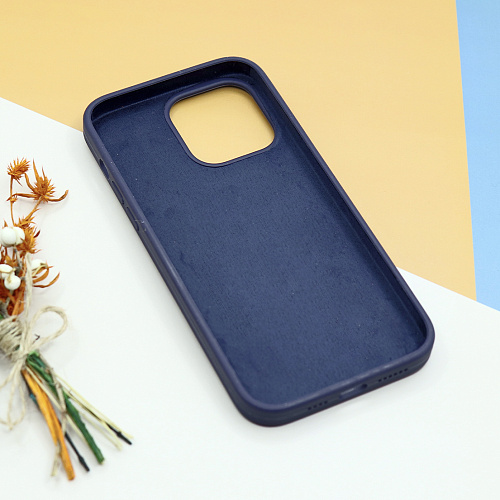 Чехол-накладка для iPhone 14 Pro Max, Silicon Case, без лого, темно-синий