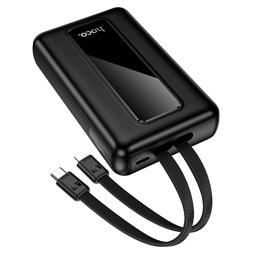 Универсальный Доп. Аккумулятор 20000mAh, J162A, HOCO, выход: 1 USB (22.5) 1 PD (20W) кабель: Type-C, Lightning, черный