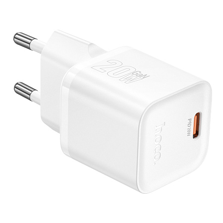 Сетевое зарядное устройство, 1 PD 20W  (N64), HOCO, цвет белый