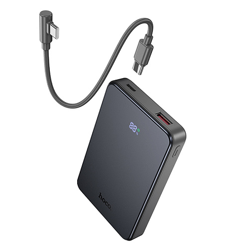 Универсальный Доп. Аккумулятор 10000mAh, J170, HOCO, выход: 1 USB (22.5), 1 PD (20W), с кабелем Type-C to Type-C, черный