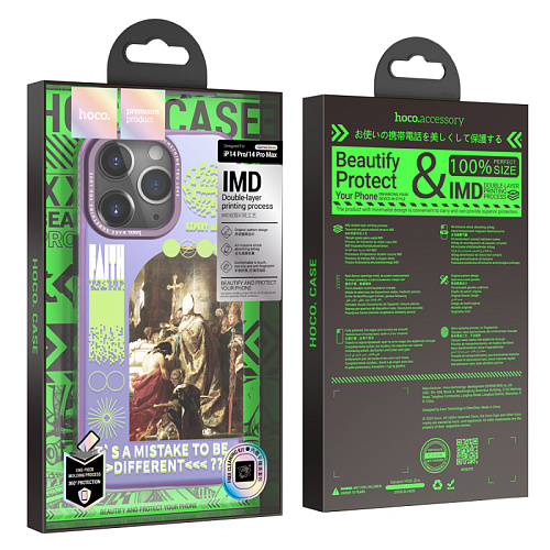 Чехол силиконовый для iPhone 14 Pro, Cool Me Series Protective case, pattern A, HOCO