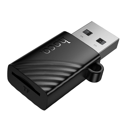 Картридер USB, HB53, HOCO, поддержка microSD карт, цвет черный