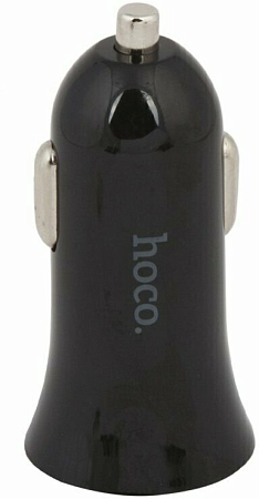 Автомобильное зарядное устройство, 2 USB 2.4A (UC204), HOCO, черный