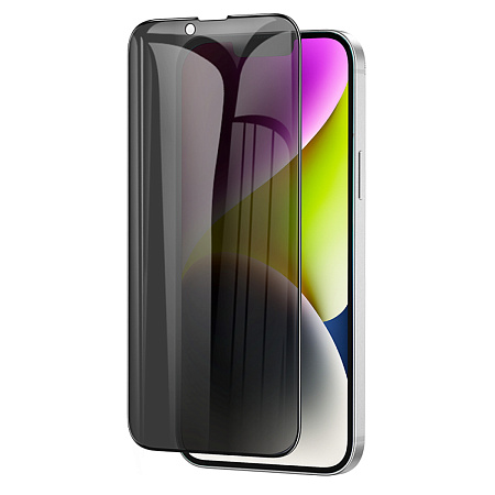 Защитное стекло на iPhone 13 Pro Max (6.7)/14 Plus, A12 Pro, HOCO, Privacy Nano 3D full screen edges, черное