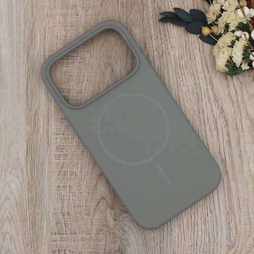 Чехол-накладка для iPhone 17 Pro, Silicon Case, магнитный (MagSafe), без лого, X-CASE, серый