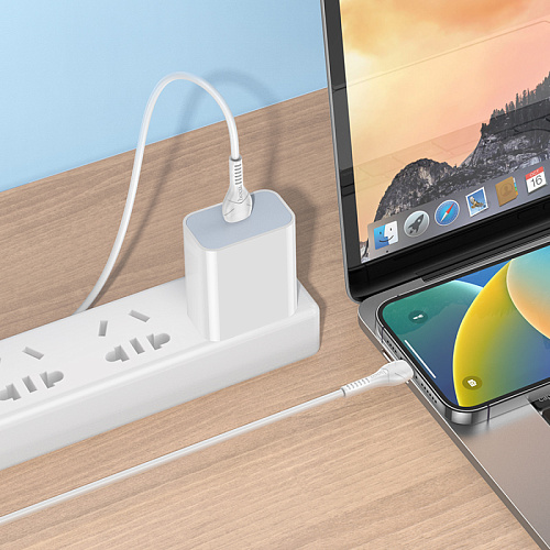 Кабель Lightning to Type-C (PD), HOCO, X37, 1м, белый