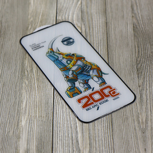 Защитное стекло на iPhone 16 Pro Max, носорог, с сеточкой для динамика, черное, X-CASE