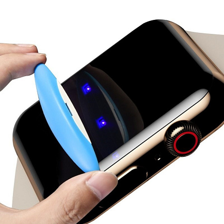 Защитное стекло на Apple Watch, 45mm, ультрафиолет, прозрачное, X-CASE