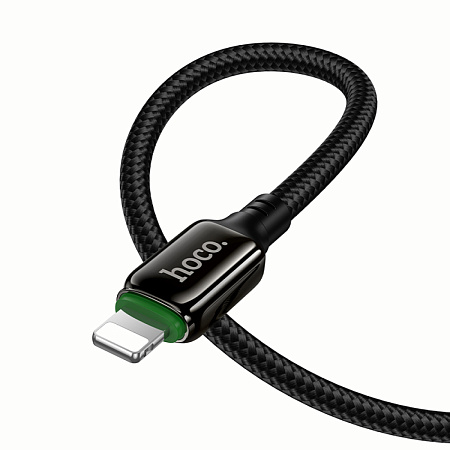 Кабель Lightning to Type-C (PD), HOCO, X127, 1м, оплетка, 30W, черный