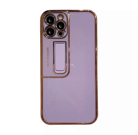 Чехол силиконовый для iPhone 13 Pro Max (6.7), глянцевый с подставкой, X-CASE, сиреневый