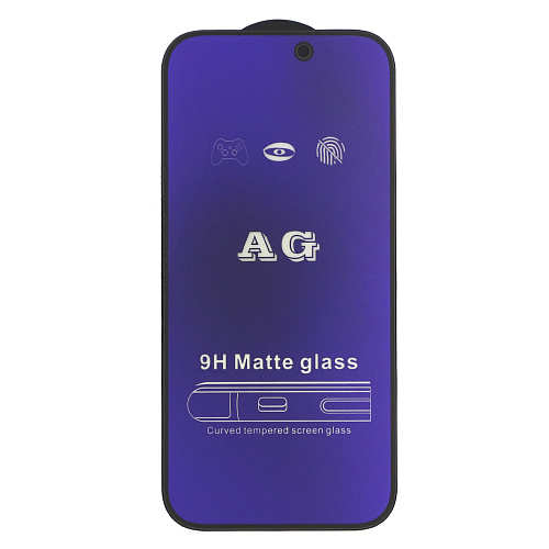 Защитное стекло на iPhone 16 Pro Max, Anti-blue ray матовый черный, X-CASE