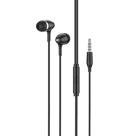 Проводные наушники M76 Maya universal earphones, HOCO, вакуумные с микрофоном, черные