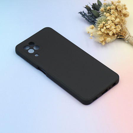 Чехол силиконовый для Samsung Galaxy A22 (4G)/M32, с микрофиброй внутри, с защитой камеры, X-CASE, черный