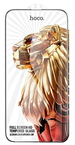 Защитное стекло для iPhone 14 Pro, G9, HOCO, Full screen HD tempered glass, черное