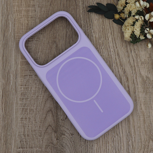 Чехол-накладка для iPhone 17 Pro Max, Silicon Case, магнитный (MagSafe), с дизайном, без лого, X-CASE, сиреневый