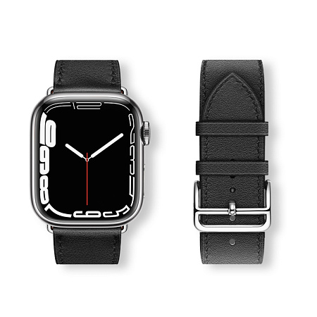 Ремешок на руку для Apple Watch 44/45/46/49 мм, HOCO, WA17, коровья кожа, черный