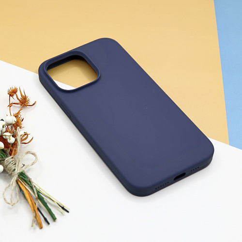 Чехол-накладка для iPhone 14 Pro Max, Silicon Case, без лого, темно-синий