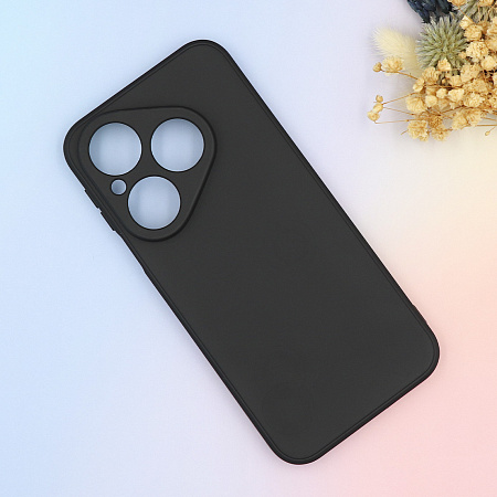 Чехол силиконовый для Huawei Pura 80, с микрофиброй внутри, с защитой камеры, X-CASE, черный