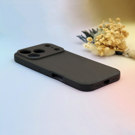 Чехол силиконовый для iPhone 17 Pro Max, с микрофиброй внутри, с защитой камеры, X-CASE, черный