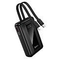 Универсальный Доп. Аккумулятор 10000mAh, J162, HOCO, выход: 1 USB (22.5) 1 PD (20W) кабель: Type-C, Lightning, черный