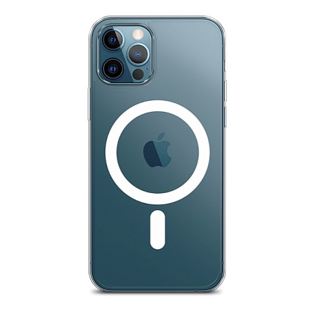 Чехол силиконовый для iPhone 12/12 Pro, Магнитный (MagSafe), X-CASE, прозрачный