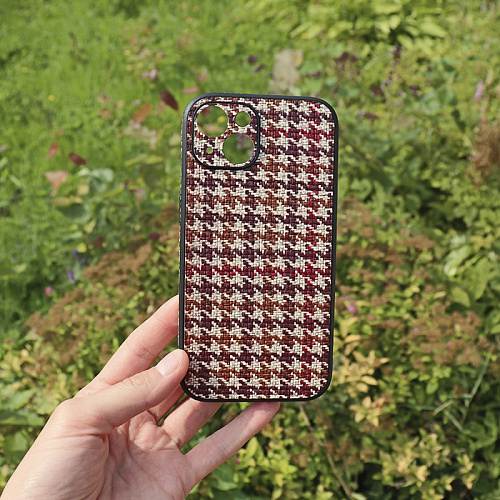 Чехол силиконовый для iPhone 14 (6.1), Плетеный, DU DU, красный