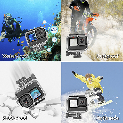 Чехол для GoPro HERO 13/12/11/10/9, для дайвинга 60 м погружение, вакуумный, PULUZ