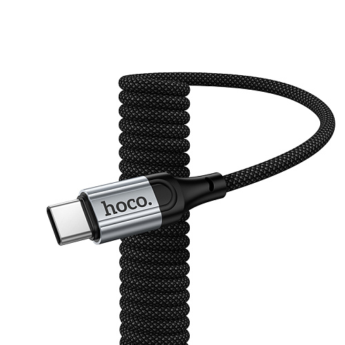 Usb кабель Type-C, HOCO, X121, витой, 1.5м, ток до 3A, черный