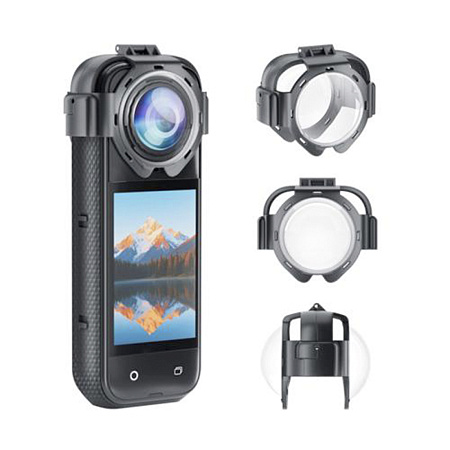 Защитное стекло для объективов экшн камеры Insta360 X5, защелкивающийся, PULUZ