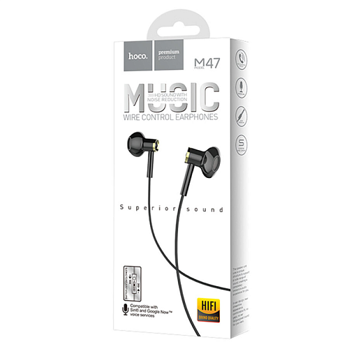 Проводные наушники M47 Canorous wire control earphones with microphone, черные