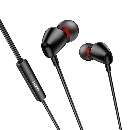 Проводные наушники M107, Discoverer universal earphones, HOCO, вакуумные, черный