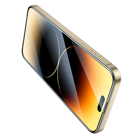 Защитное стекло для iPhone 14 Pro Max, G5, HOCO, Full screen silk screen HD tempered glass, черное