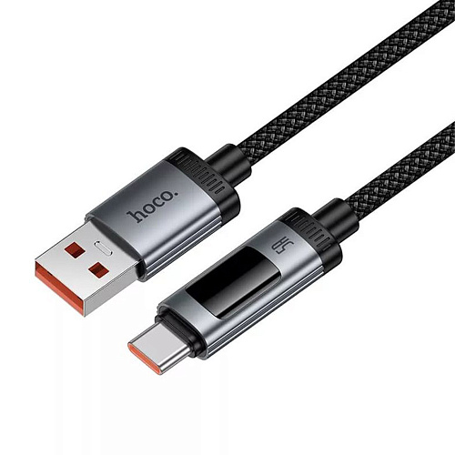 USB Кабель Type-C, HOCO, U148, 1.2м, 100W с дисплеем, черный