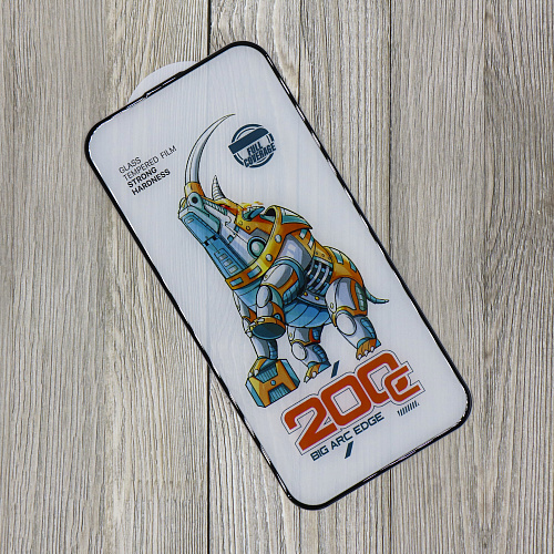 Защитное стекло на iPhone 16 Pro Max, носорог, с сеточкой для динамика, черное, X-CASE