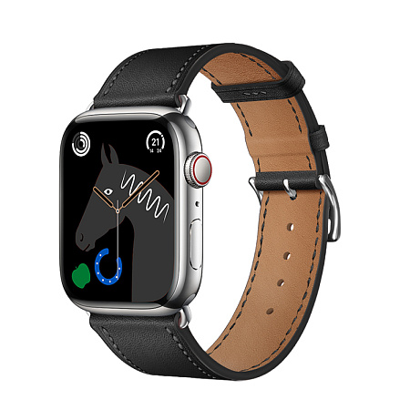 Ремешок на руку для Apple Watch 44/45/46/49 мм, HOCO, WA17, коровья кожа, черный