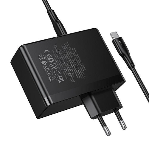 Сетевое зарядное устройство, 3 PD 65W/30W + 1 USB 18W (N85), HOCO, Type-C to Type-C, черный
