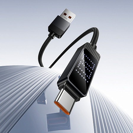 USB Кабель Type-C, HOCO, U154, 100W, 1м, с дисплеем, черный
