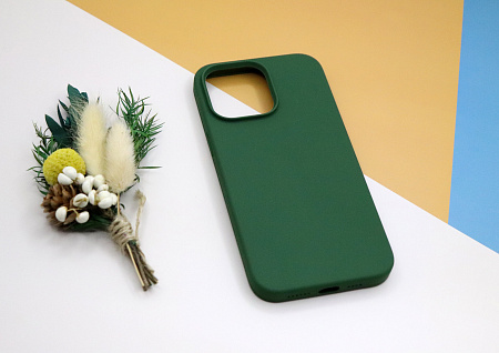 Чехол-накладка для iPhone 14 Pro Max, Silicon Case, без лого, сосновый лес