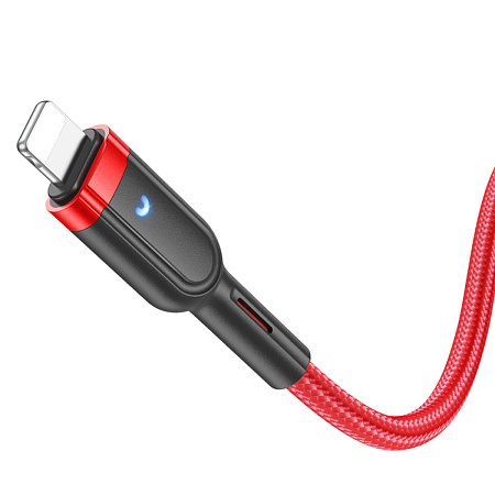 Кабель Lightning to Type-C (PD), HOCO, U117, 1.2м, красный