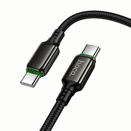 Кабель Type-C на Type-C, HOCO, X127, 1м, 60W, оплетка, черный